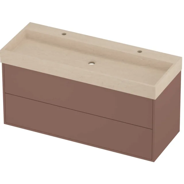 Proline Evoli Badmeubelset Hardsteen Loft 120x46x62 cm Sand Stone Beauty Blush Rosé Goud