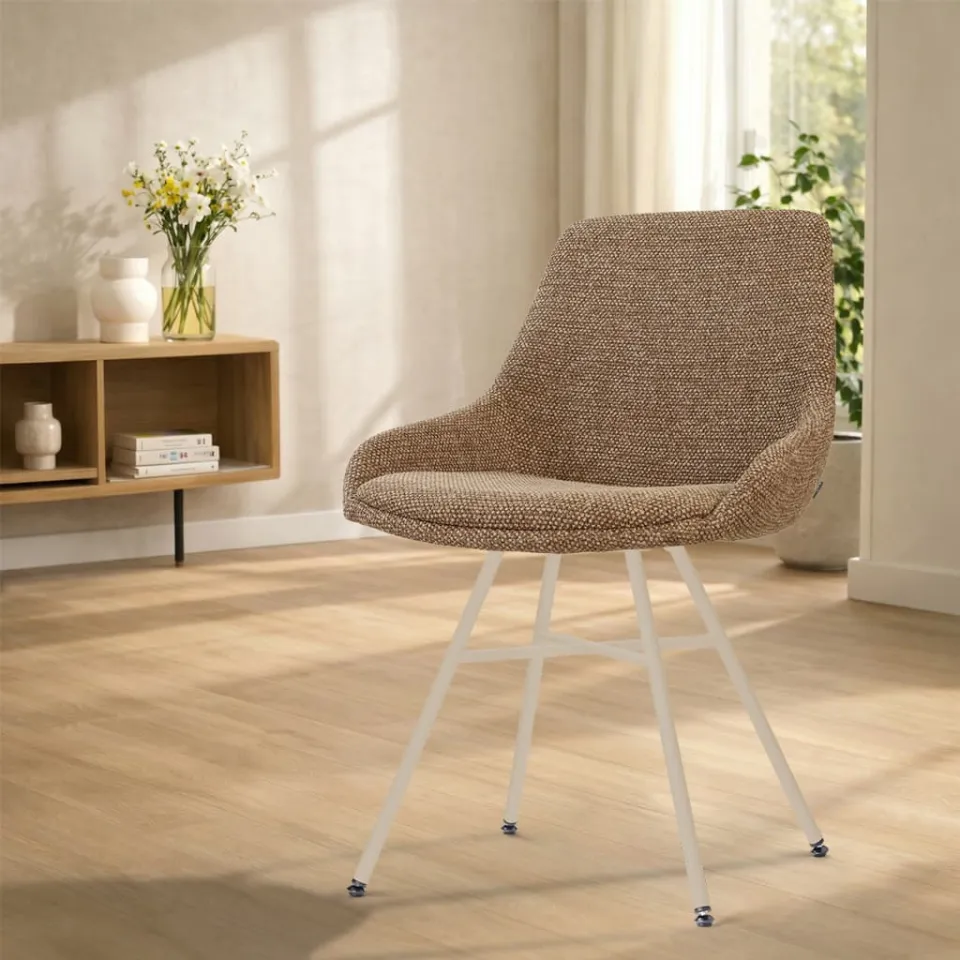Nolon Noa-Isa eetkamerstoel bruin blend - beige onderstel, foto 3
