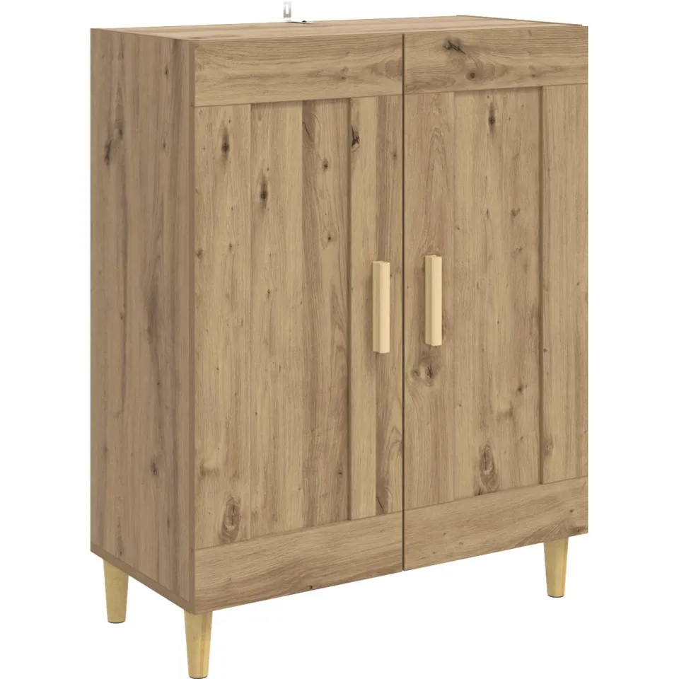 vidaXL Dressoir Artisanaal eiken 69,5 x 34 x 90 cm Bewerkt hout, foto 3