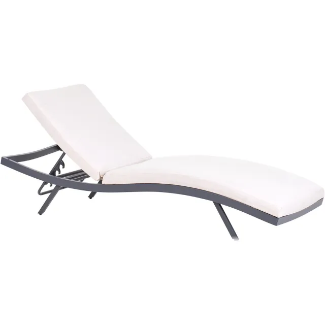 Beliani AMELIA - Ligstoel - Lichtbeige - Aluminium