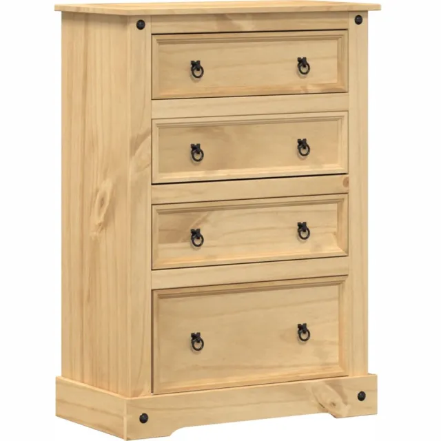 vidaXL Ladekast - Corona - 80x43x114 - cm - massief - grenenhout Bruin