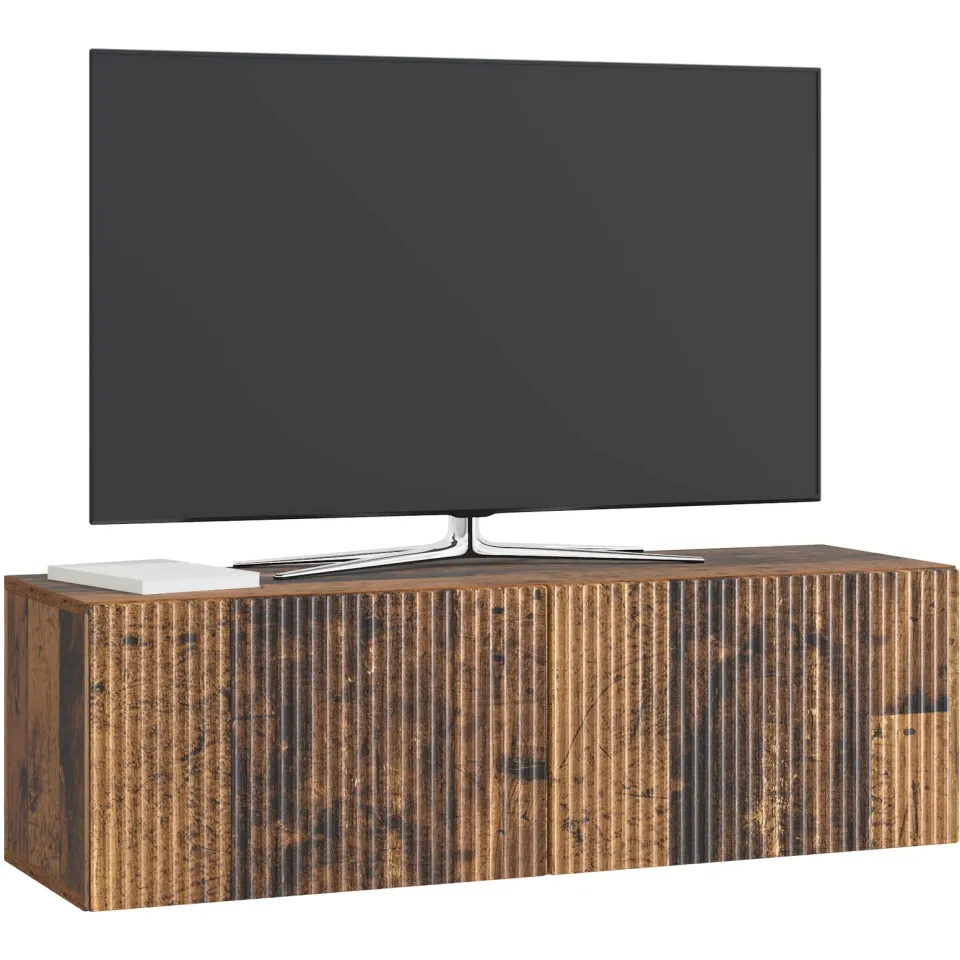 vidaXL Wandbeugel TV-kast 98 x 31 x 30 cm Oud hout Bewerkt hout bruin, foto 3