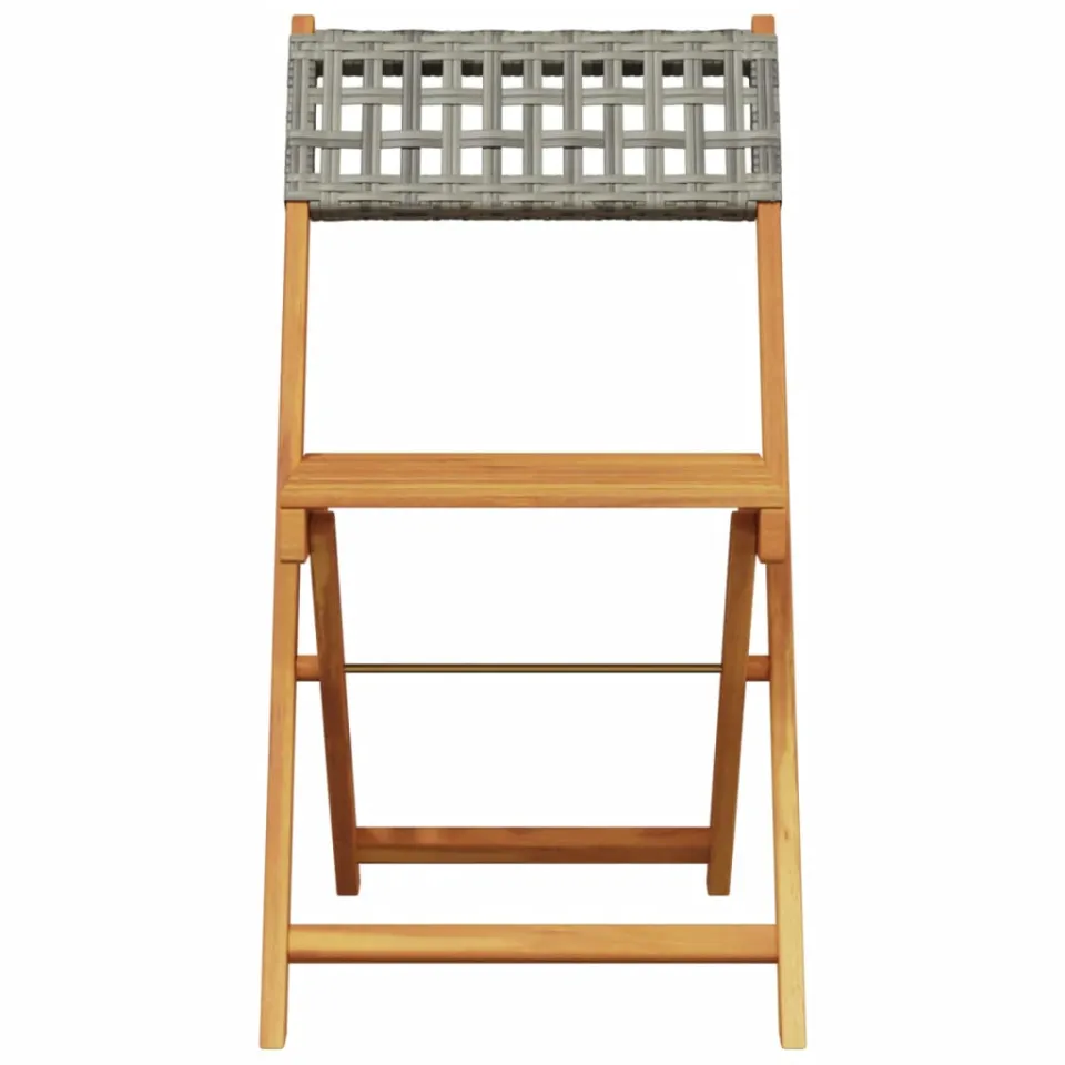 vidaXL 5-delige Tuinset poly rattan en massief hout grijs, foto 4