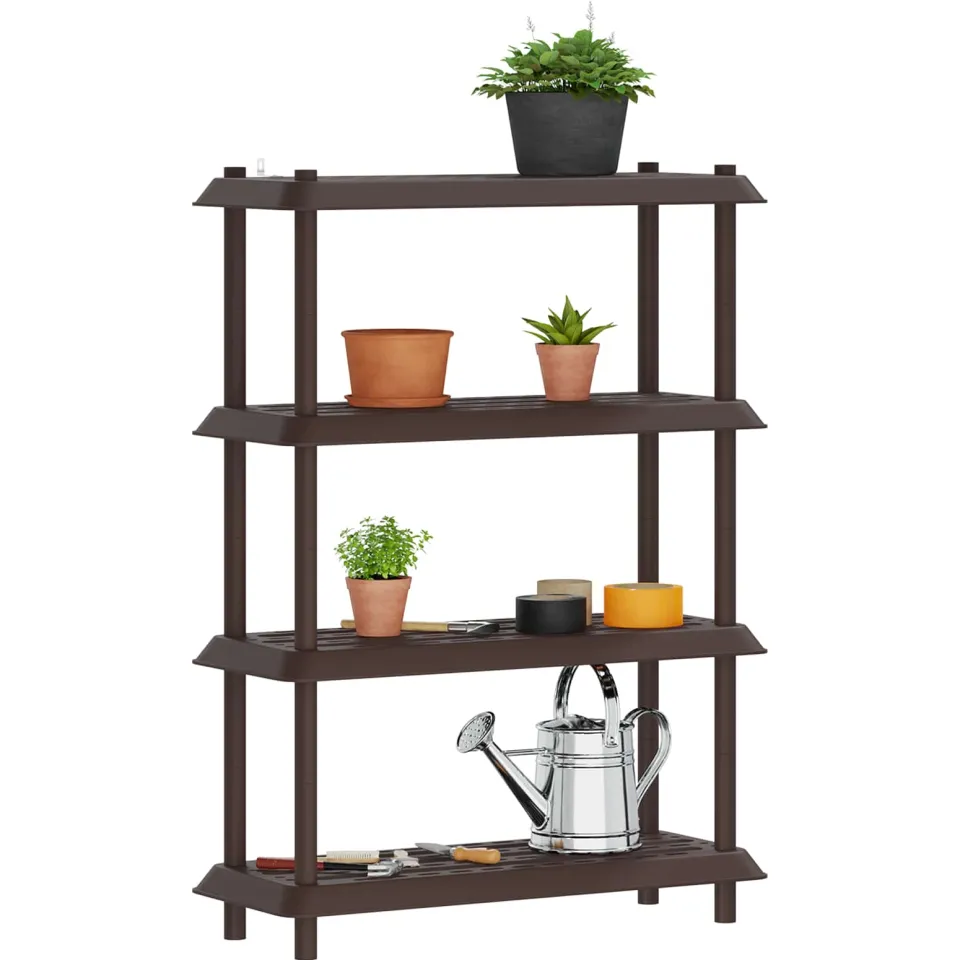 vidaXL Plankenunit 4-laags 100 x 40 x 136,5 cm PP Bruin, foto 3