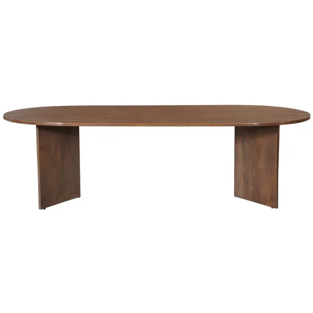 Mahom Mangohouten Eettafel Japandi Sara 260x120 cm Walnoot Mahom Industrieel - Dinertafel van Mangohout & Metaal - Industriële Eettafel Bruin