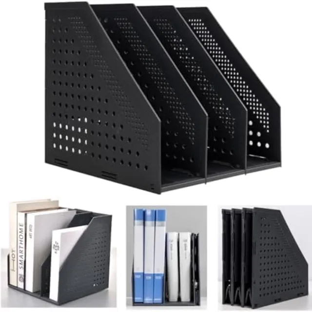 PromoHome Opvouwbare Documentenhouder - Ruime Organizer voor Bureau en Kasten Zwart-3