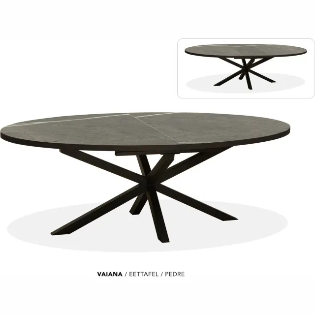 Maxfurn Ovale uitschuiftafel 180/240 | Zeer krasvast | Kleur: Pedra