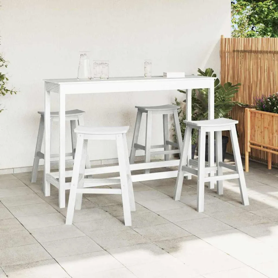 vidaXL Tuin Bar Set 4 st Wit HDPE, foto 3