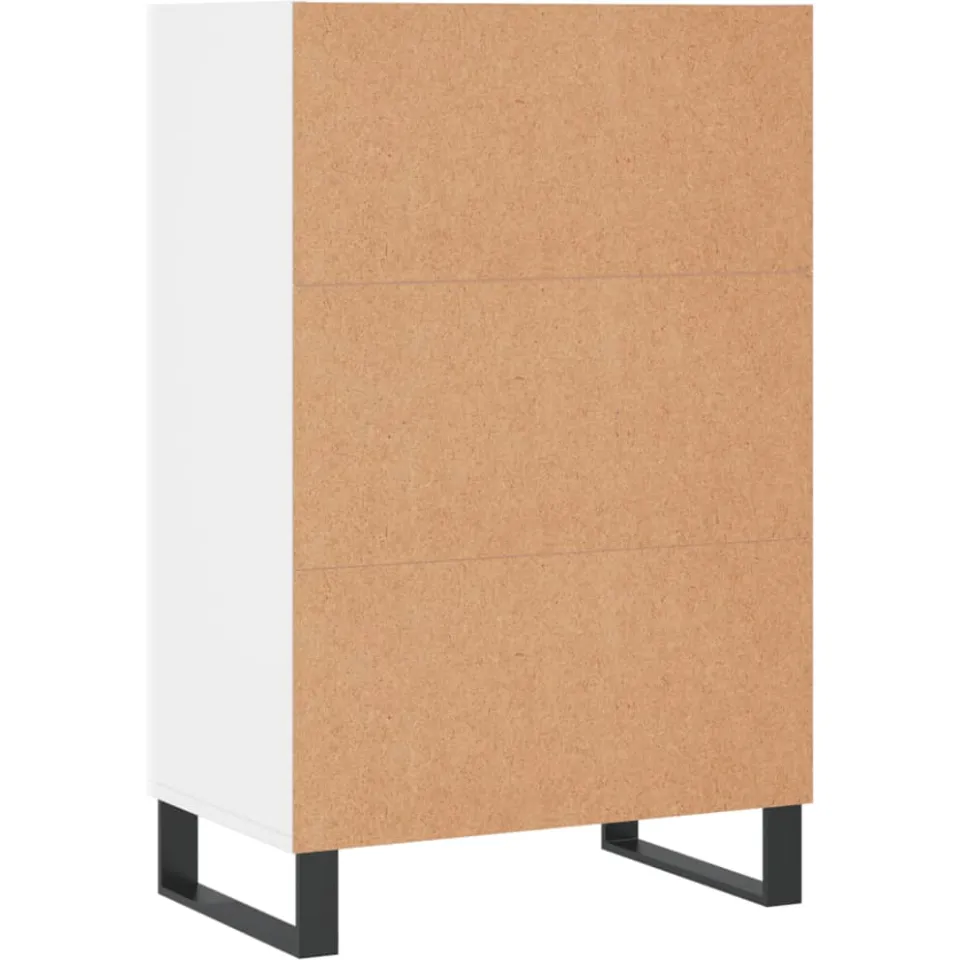 vidaXL Hoge kast 57x35x90 cm bewerkt hout wit, foto 3