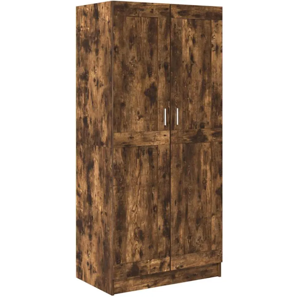 vidaXL Kledingkast 82,5x51,5x180 cm bewerkt hout gerookt eikenkleurig Bruin