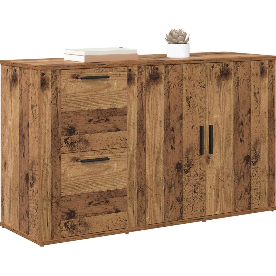 vidaXL Dressoir Oudhout 100 x 33 x 59.5 cm Bewerkt hout Bruin