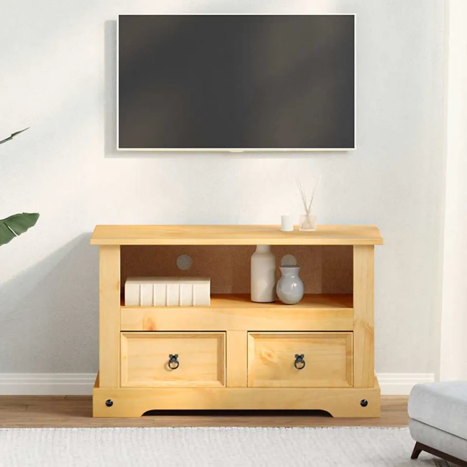 vidaXL Tv-meubel Mexicaans grenenhout Corona-stijl 91x43x56 cm bruin, foto 2