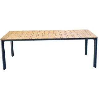 Central Park - Praxis Eigen Merk Central Park Lorenzo Tuintafel - Aluminium - Teakhout - 100 X 224 X 75cm, foto 4
