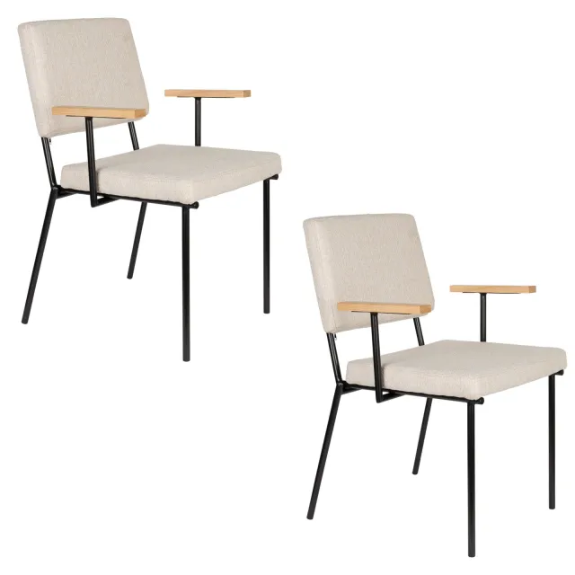 Zuiver Fellow eetkamerstoel beige Grijs