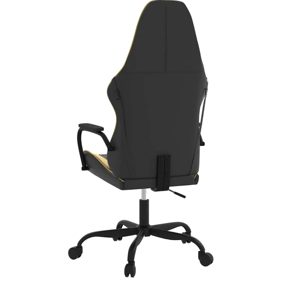 vidaXL Massage gamestoel kunstleer zwart en goudkleurig, foto 4