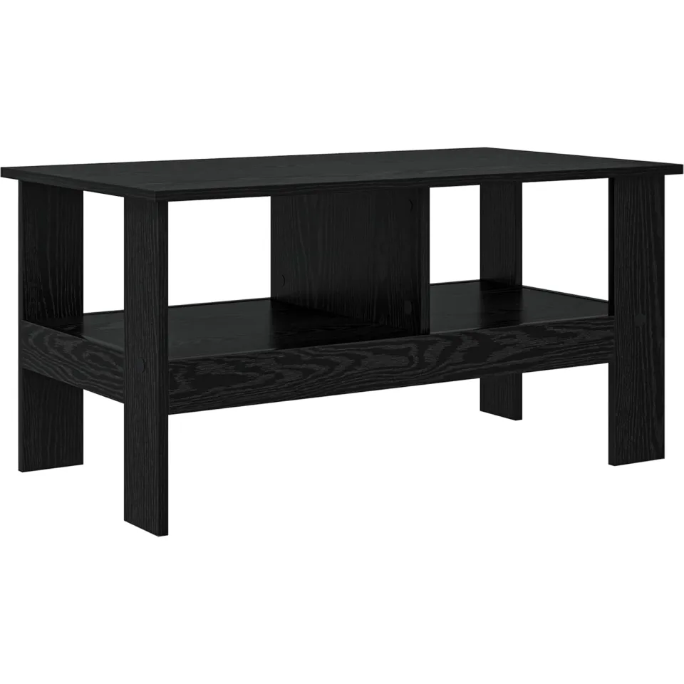 vidaXL Salontafel Zwart Eiken 90 x 50 x 45 cm Bewerkt hout, foto 3