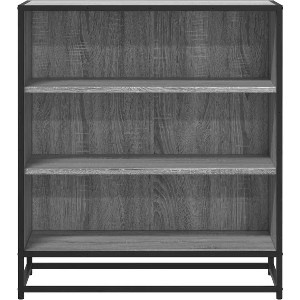 vidaXL Dressoir 68x35x76 cm bewerkt hout en metaal grijs sonoma, foto 4