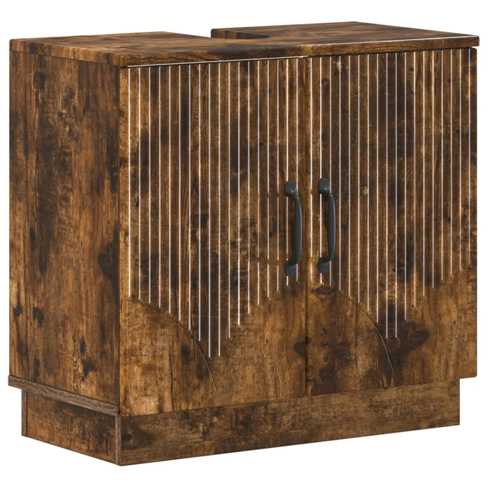 vidaXL Badkamer wastafelkast HOORN Gerookt eiken 59,5 x 31,5 x 56 cm, foto 3