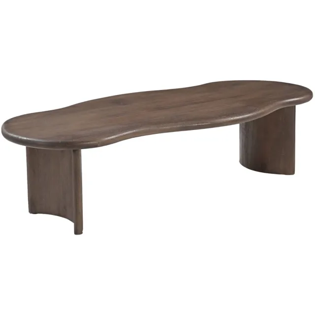 DÉJA Living Salontafel Tornio - Organisch - Walnootkleur - 130x60 cm - Mangohout Donkerbruin