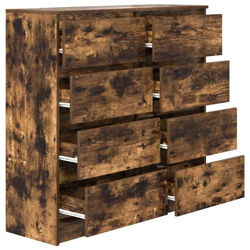 vidaXL Dressoir 100x35x99 cm bewerkt hout gerookt eikenkleurig, foto 4