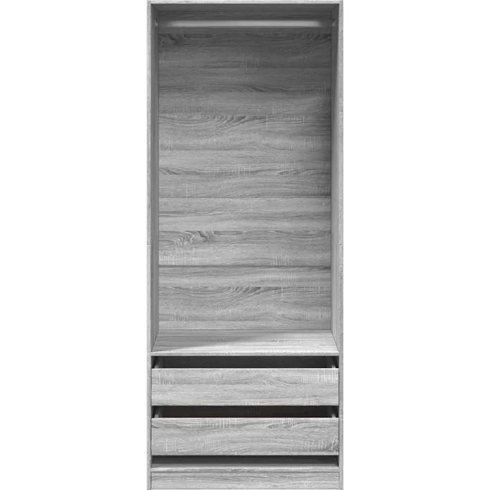 vidaXL Kledingkast 80x50x200 cm bewerkt hout grijs sonoma eikenkleur, foto 3