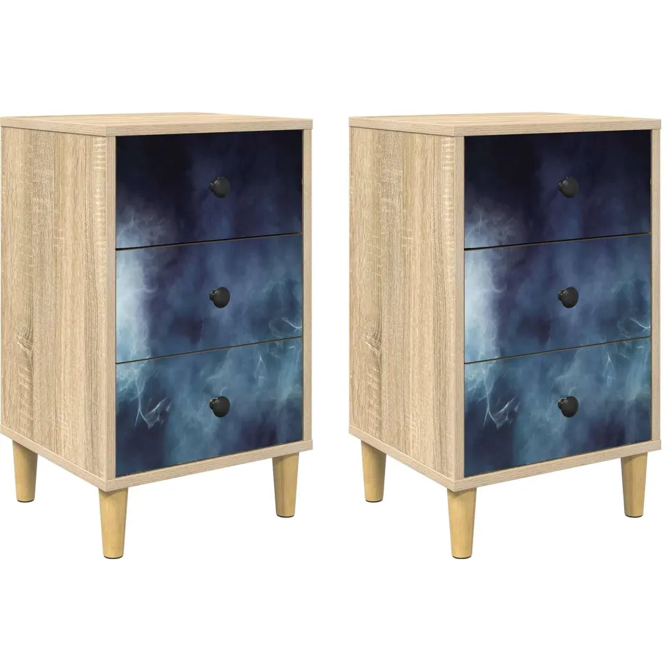 vidaXL Nachtkastje RAALTE 2 st Sonoma Eiken 36 x 33 x 60 cm Bruin