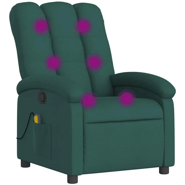 vidaXL Massagestoel - met - donkergroene - stof