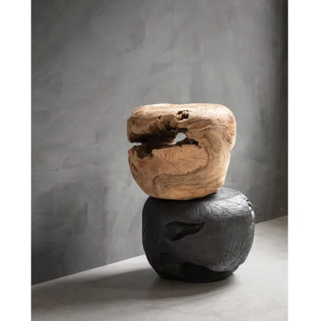 Must Living Ball salontafel rond teakhout naturel - ±30 × Ø40 cm
