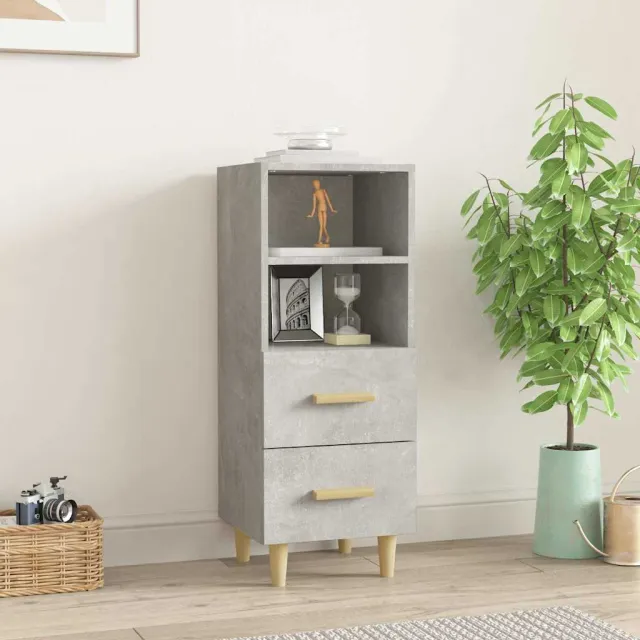 vidaXL Dressoir 34,5x34x90 cm bewerkt hout betongrijs grijs, foto 2