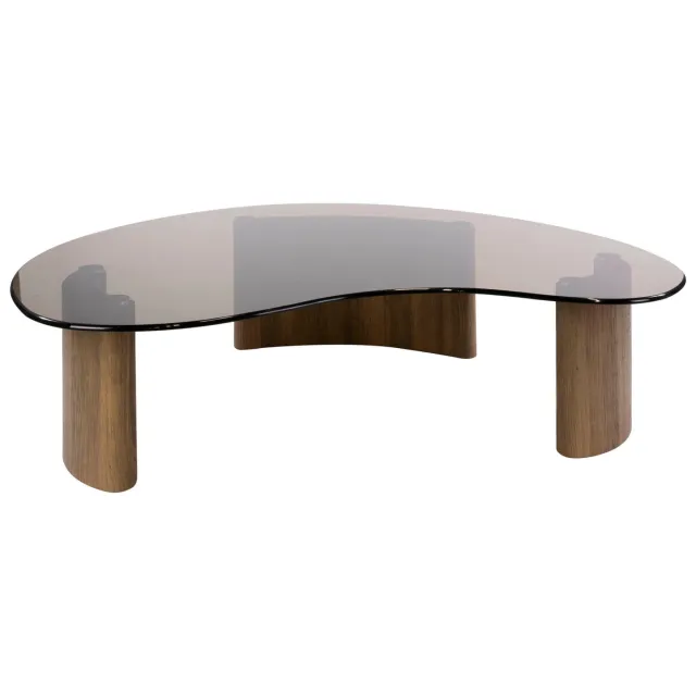 Nest of Nora Salontafel Arlen - 130 cm - Organisch rookglazen blad - Brons Bruin