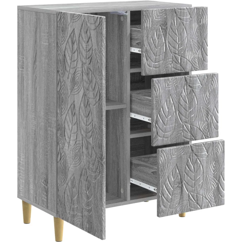 vidaXL Dressoir Grijs Sonoma 66 x 34,5 x 90 cm Bewerkt hout, foto 4