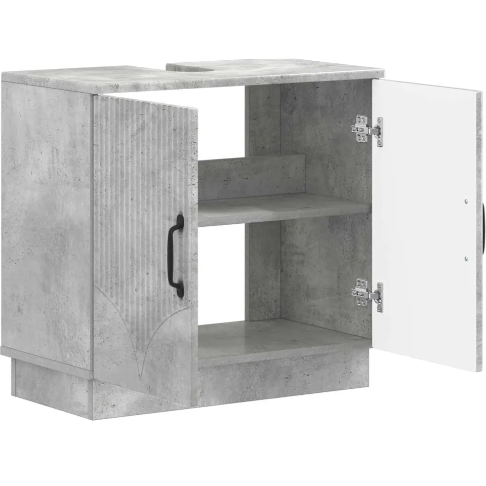 vidaXL Badkamer wastafelkast HOORN Betongrijs 59,5 x 31,5 x 56 cm
