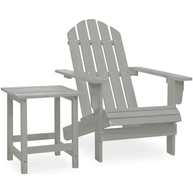 vidaXL Tuinstoel Adirondack met tafel massief vurenhout grijs
