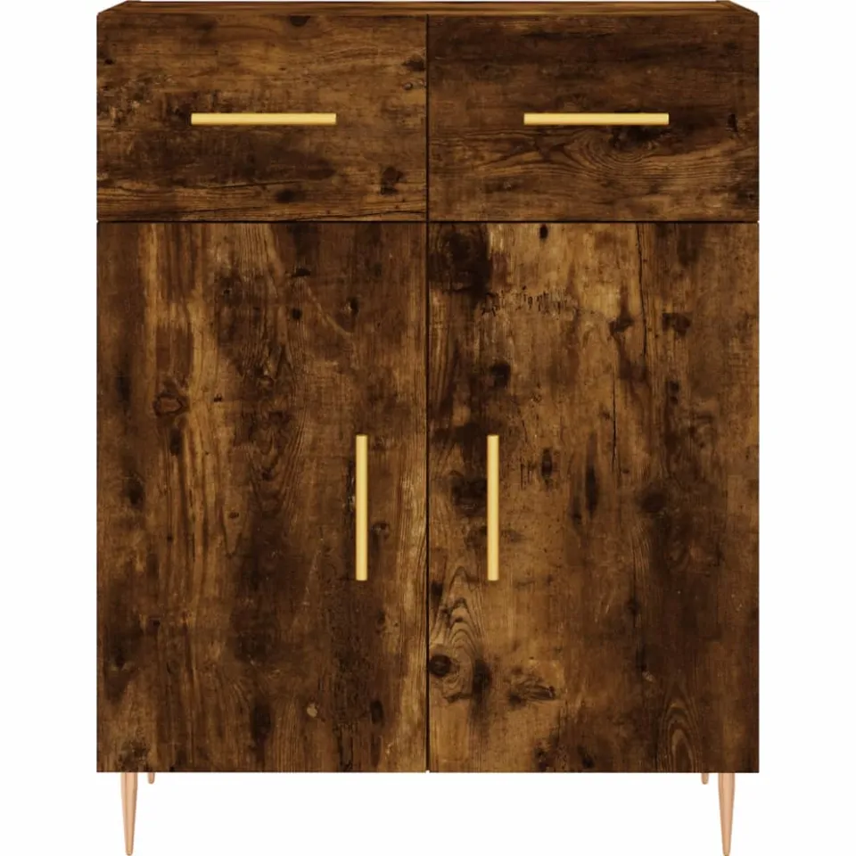vidaXL Dressoir 69,5x34x90 cm bewerkt hout gerookt eikenkleurig, foto 4