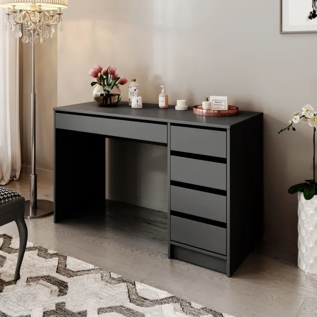MEUBELLA Kaptafel Arco - Antraciet - 120 cm Wit