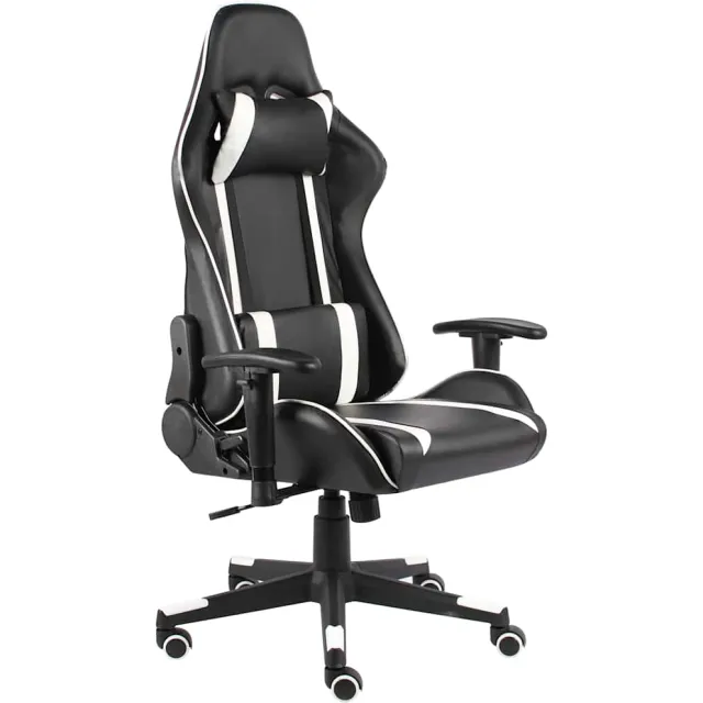 vidaXL Gamestoel draaibaar PVC wit