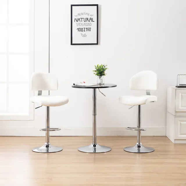 vidaXL Barstoelen 2 st kunstleer wit, foto 2