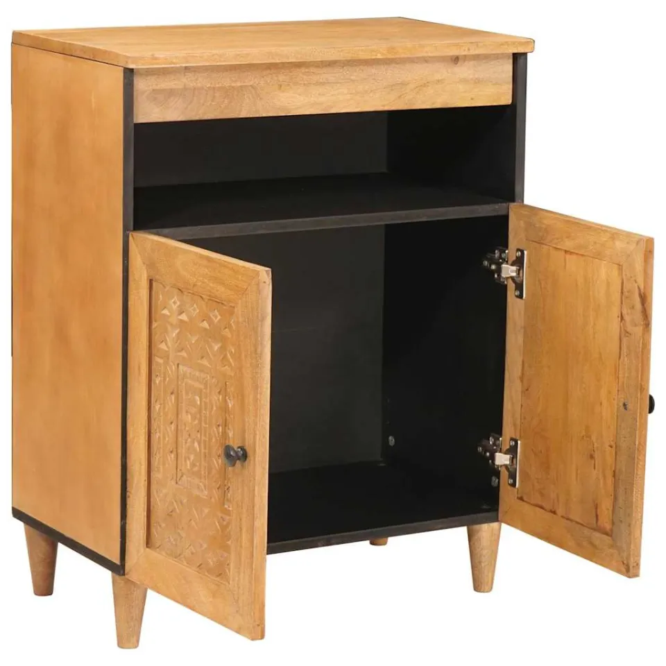 vidaXL Dressoir 60 x 33 x 75 cm Massief Mango Hout bruin, foto 2