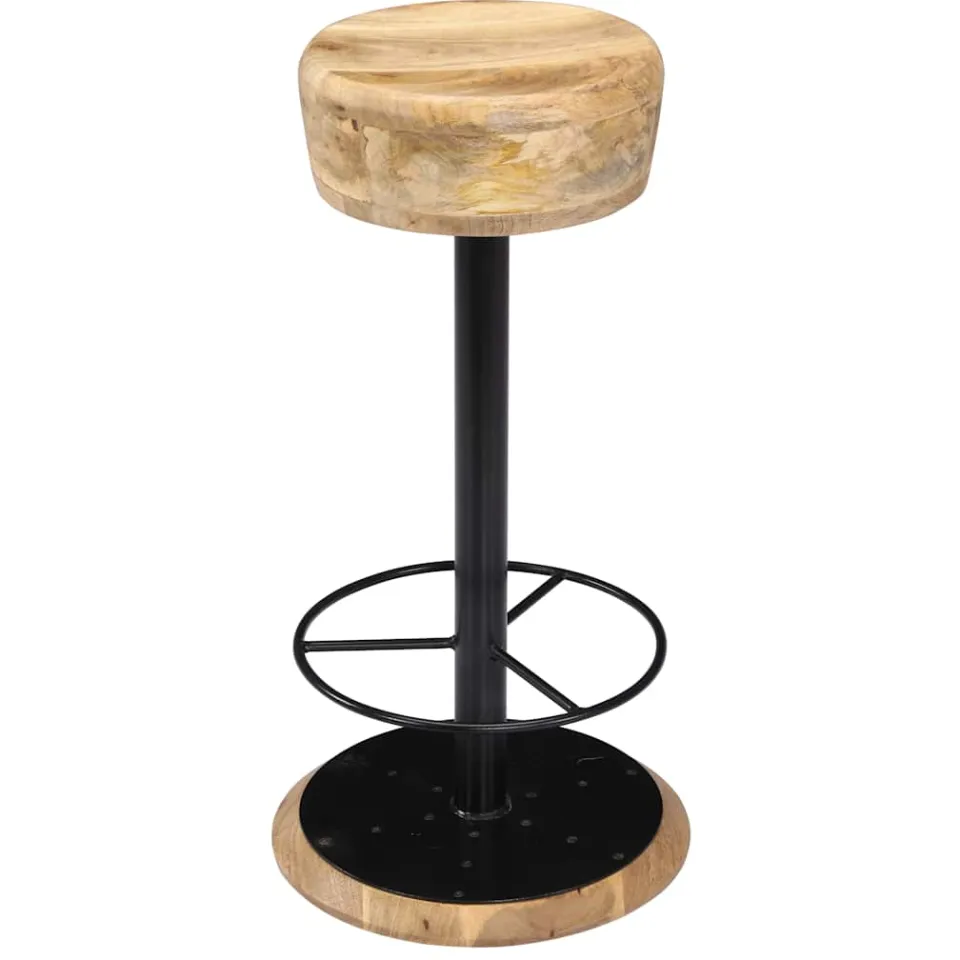 vidaXL Barstoelen 2 st massief mangohout bruin, foto 2