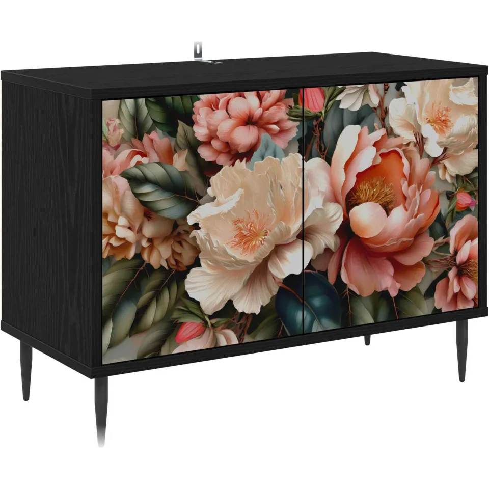 vidaXL Tv-meubel BORNE 69 x 33 x 50,5 cm Zwart eiken Bewerkt hout, foto 3