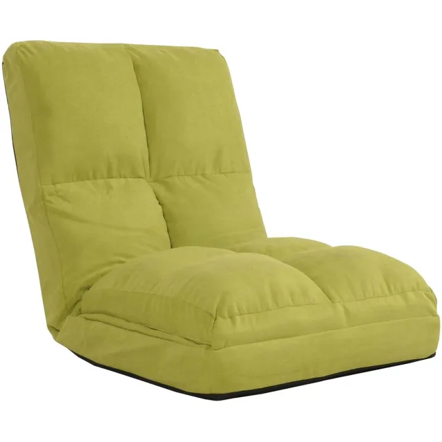 MCW Vloer fauteuil MCW-N45, slaap fauteuil opklapbare fauteuil functionele fauteuil, slaapfunctie opvouwbaar stalen frame fluweel ~ groen