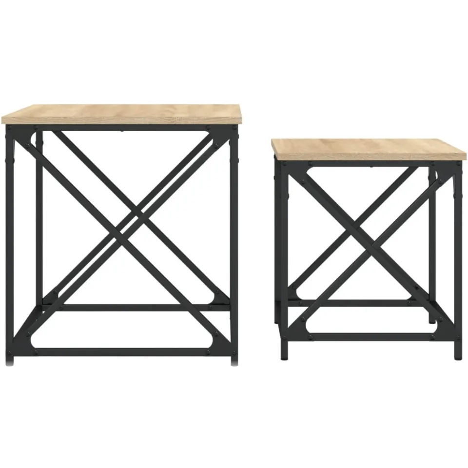 vidaXL 2-delige Tafeltjesset bewerkt hout sonoma eikenkleurig, foto 4