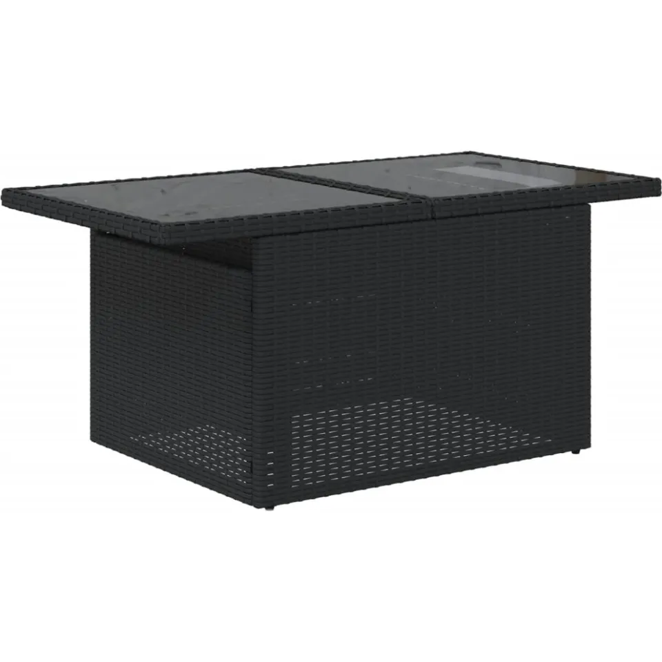 vidaXL 9-delige tuinbankset met kussens van zwart polyrotan, foto 4