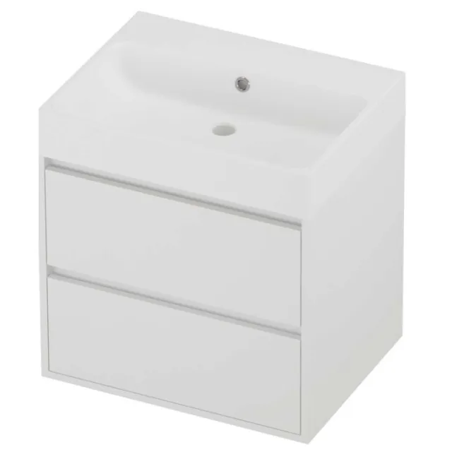 Proline Podium Badmeubelset Polystone Loft Zonder Kraangat Greeploos 60x46x62 cm Mat Wit Mat White