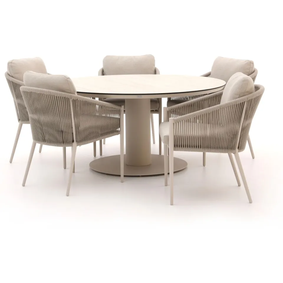 Bellagio tuinmeubelen Bellagio Mineo/La Fonte ø 150cm dining tuinset 6-delig taupe, foto 4