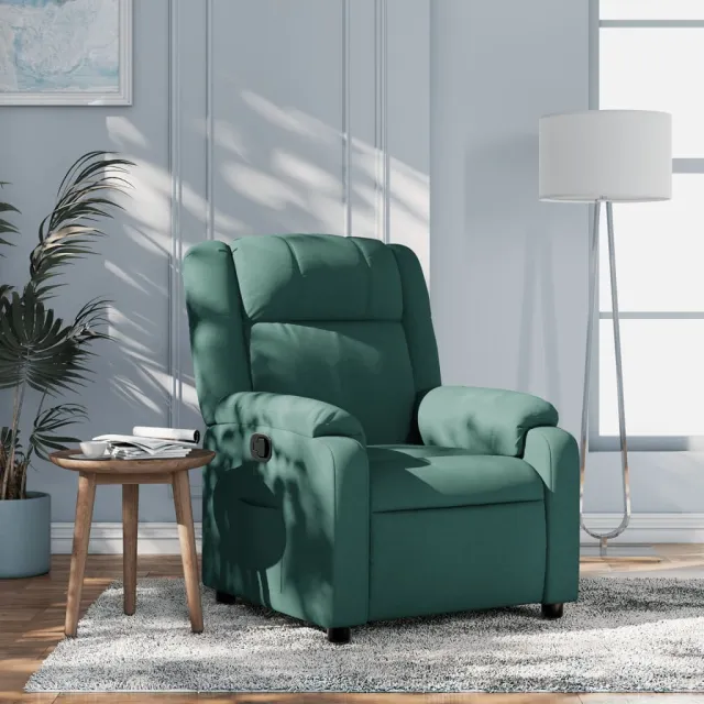 vidaXL Fauteuil verstelbaar stof donkergroen