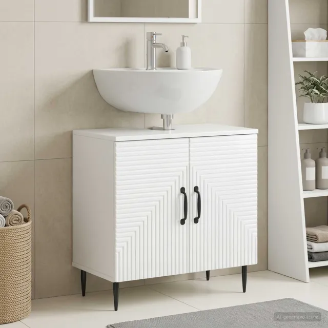 vidaXL Badkamer wastafelkast HAARLEM Hoogglans Wit 59,5 x 31,5 x 59 cm, foto 2