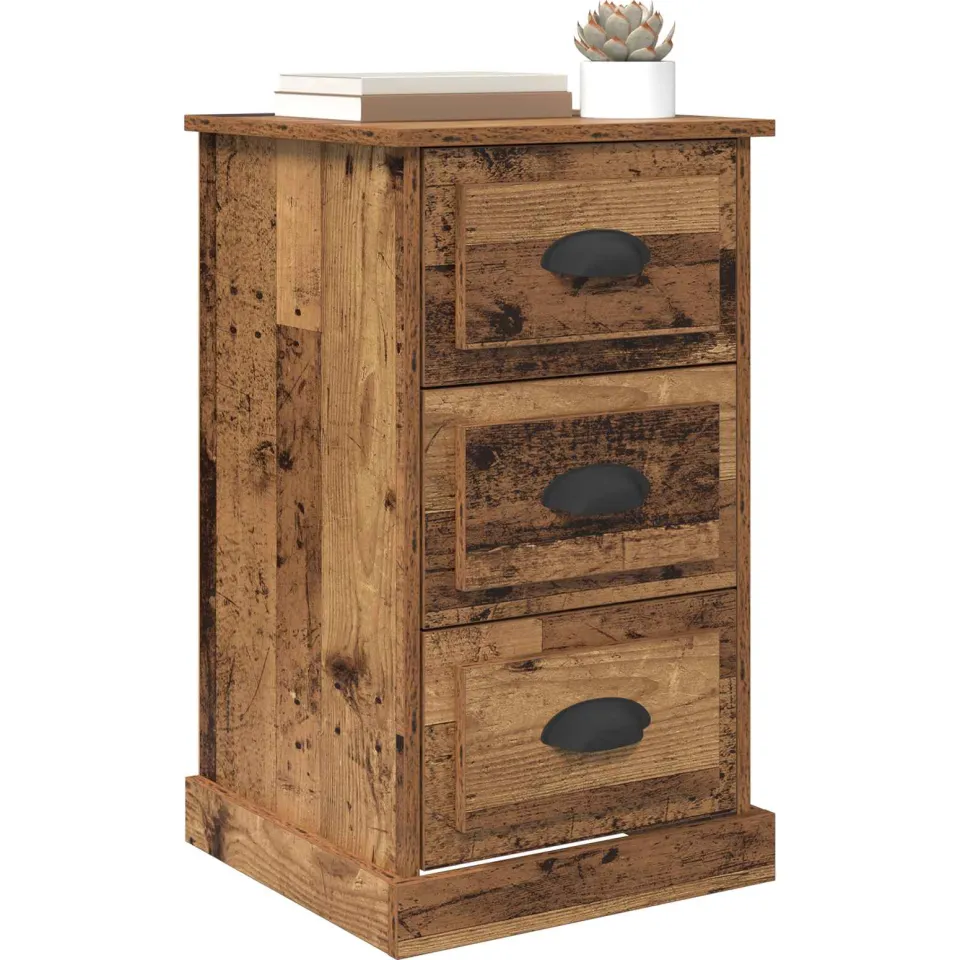 vidaXL Nachtkastje Oud Hout 39 x 39 x 67,5 cm Bewerkt hout Bruin