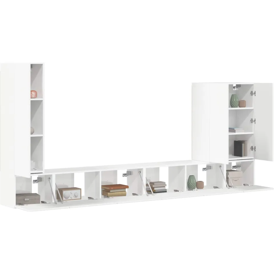 vidaXL TV Wandkast Set 6 st 98 x 31 x 29,5 cm Hoogglans wit