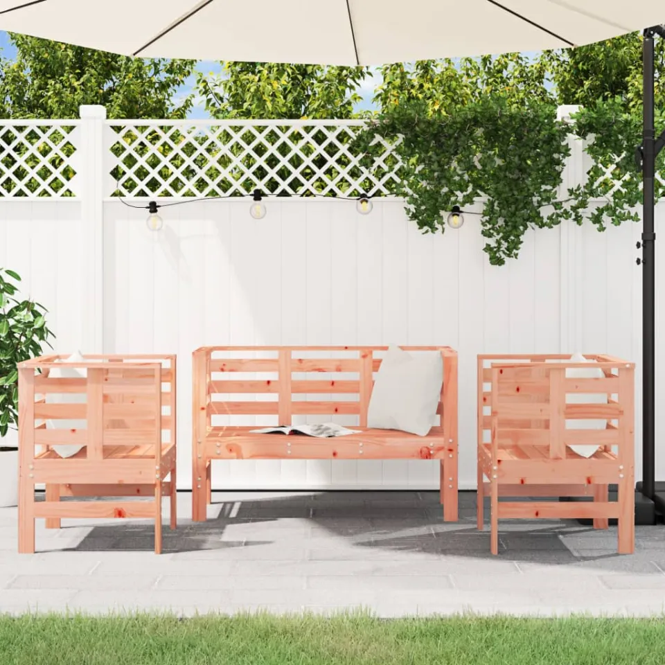 vidaXL 3-delige Loungeset massief douglashout bruin, foto 3